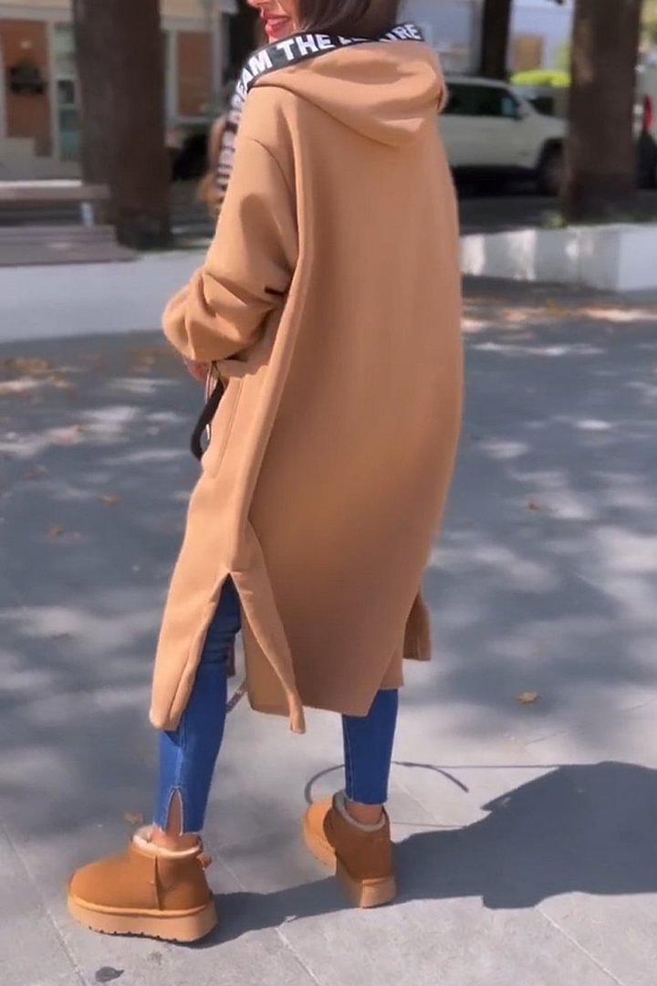 🍂Damski długi płaszcz z kapturem